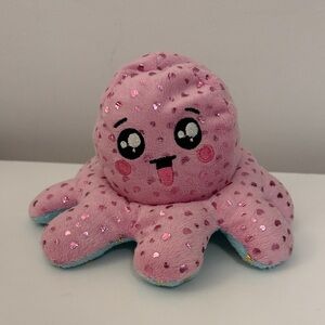 Reversible Plush Octopus Stuffed Animal - Pink Sparkle